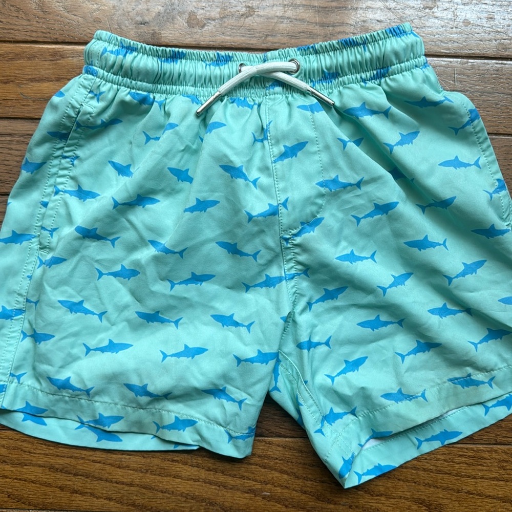 Boys Bermies Swim Trunks Shark Print